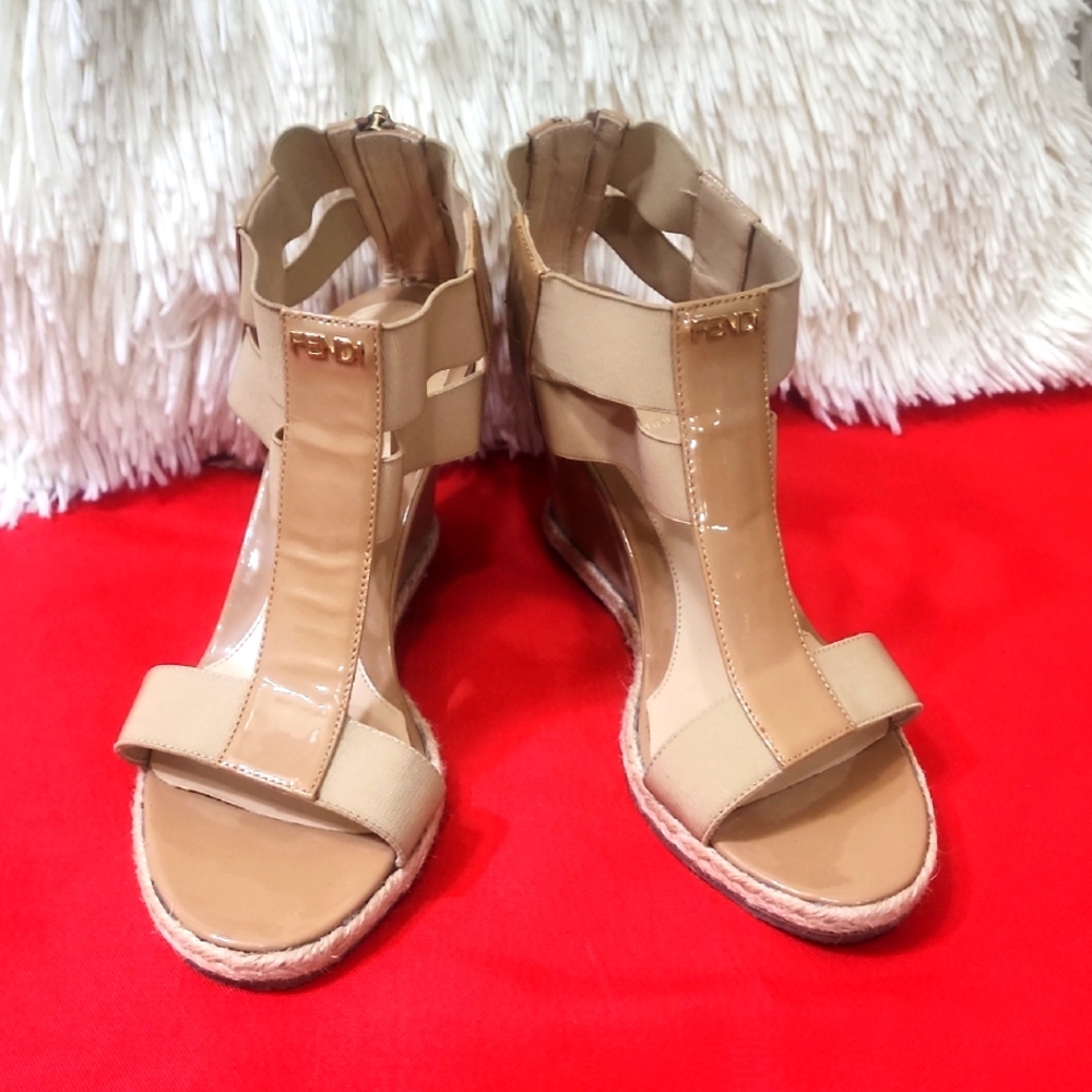 Fendi Beige Strappy Sandals